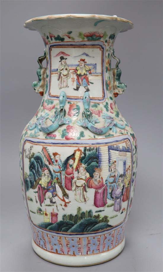 A 19th century Chinese famille rose vase height 36cm